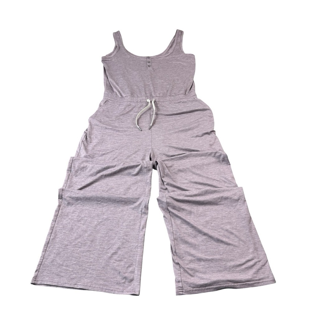 Vuori Falls Jumpsuit VW4004 Rosemary Heather Purple Relaxed Henley Wide Leg M